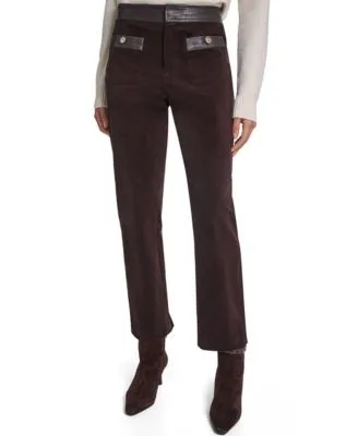 High Waist Straight Corduroy Pants by Karl Lagerfeld