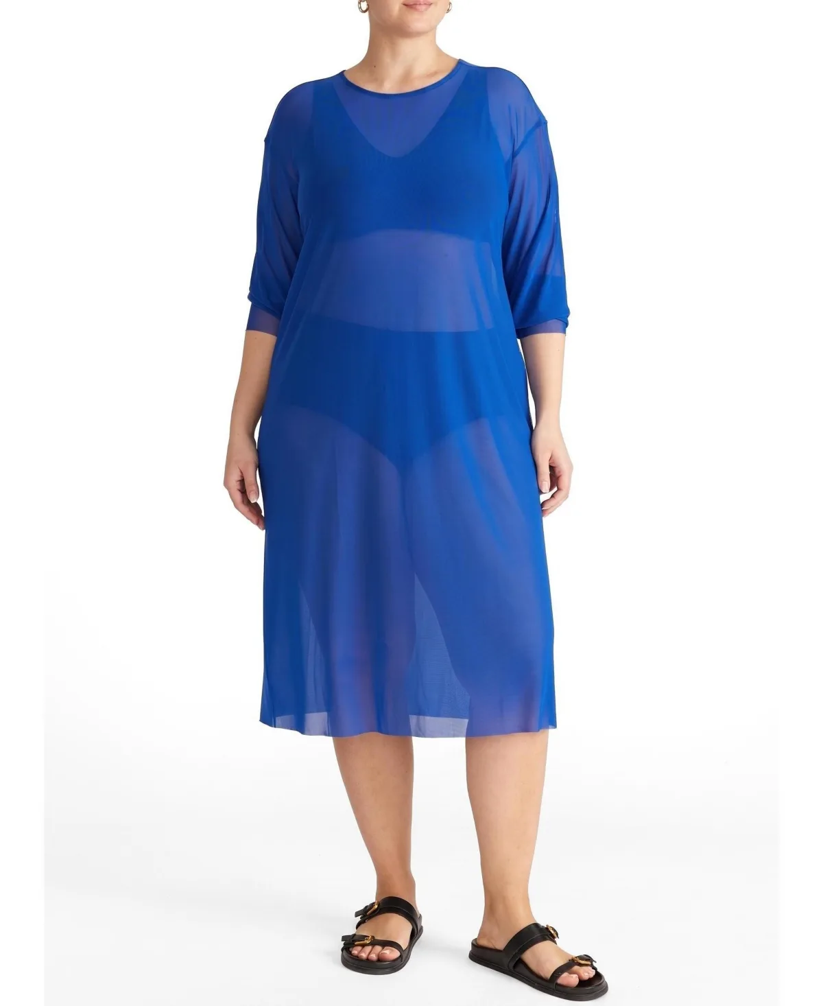 Thames Fog Sheer Mesh Floral Dress by Universal Standard