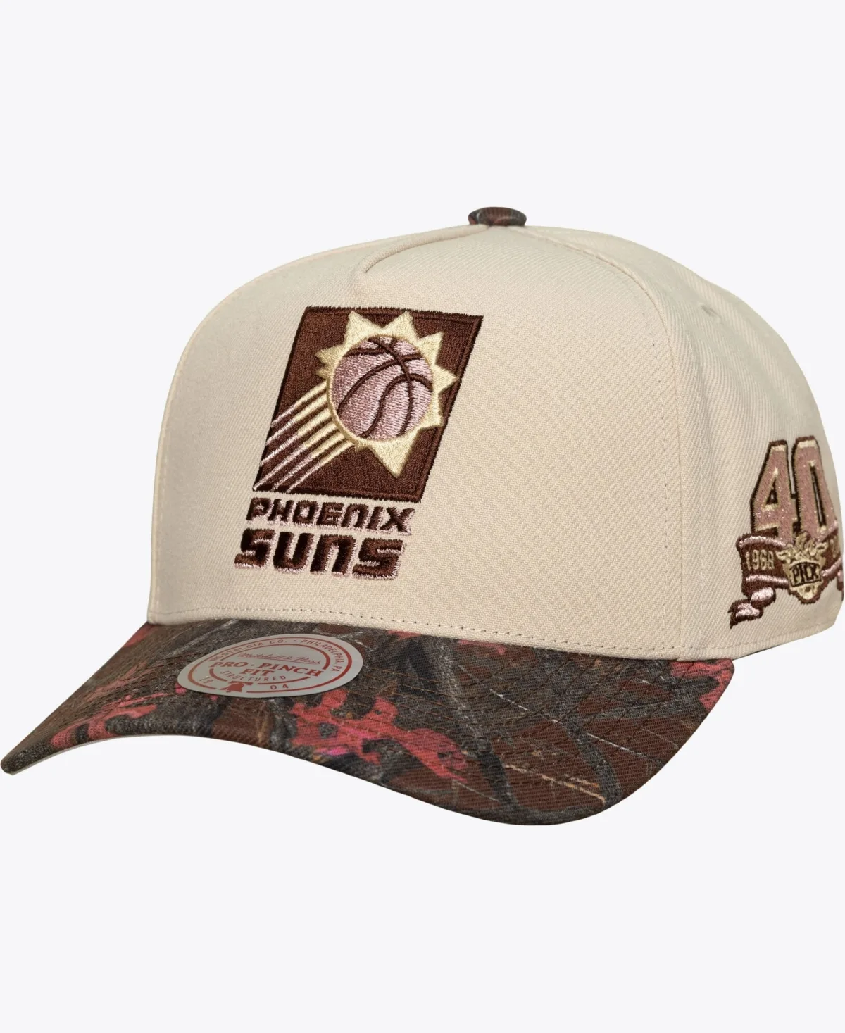 Phoenix Suns Hardwood Classics Fall Pink Pro Snapback Hat by Mitchell & Ness