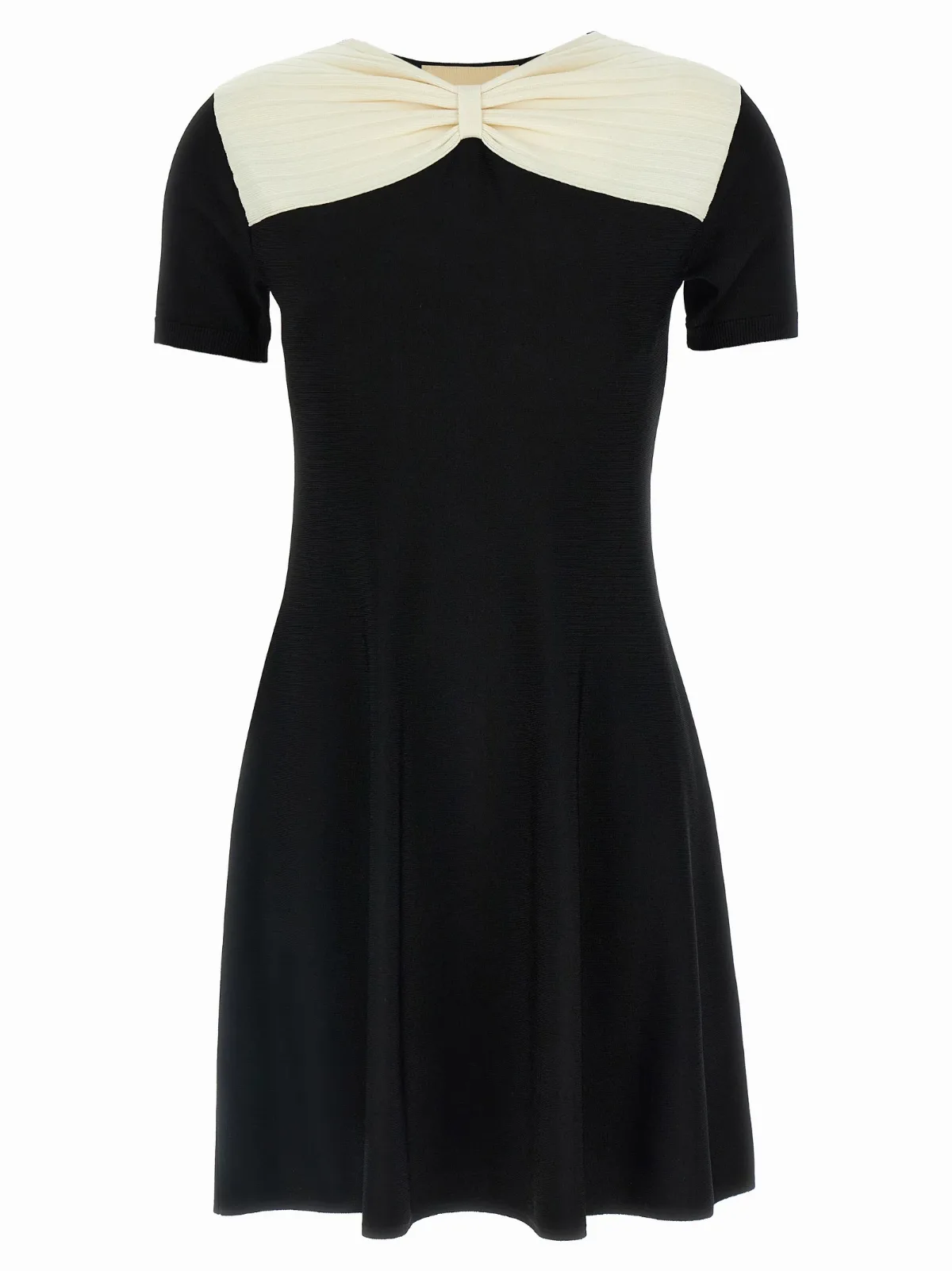 Contrast Bow-Detail Stretch Viscose Dress by Valentino Garavani