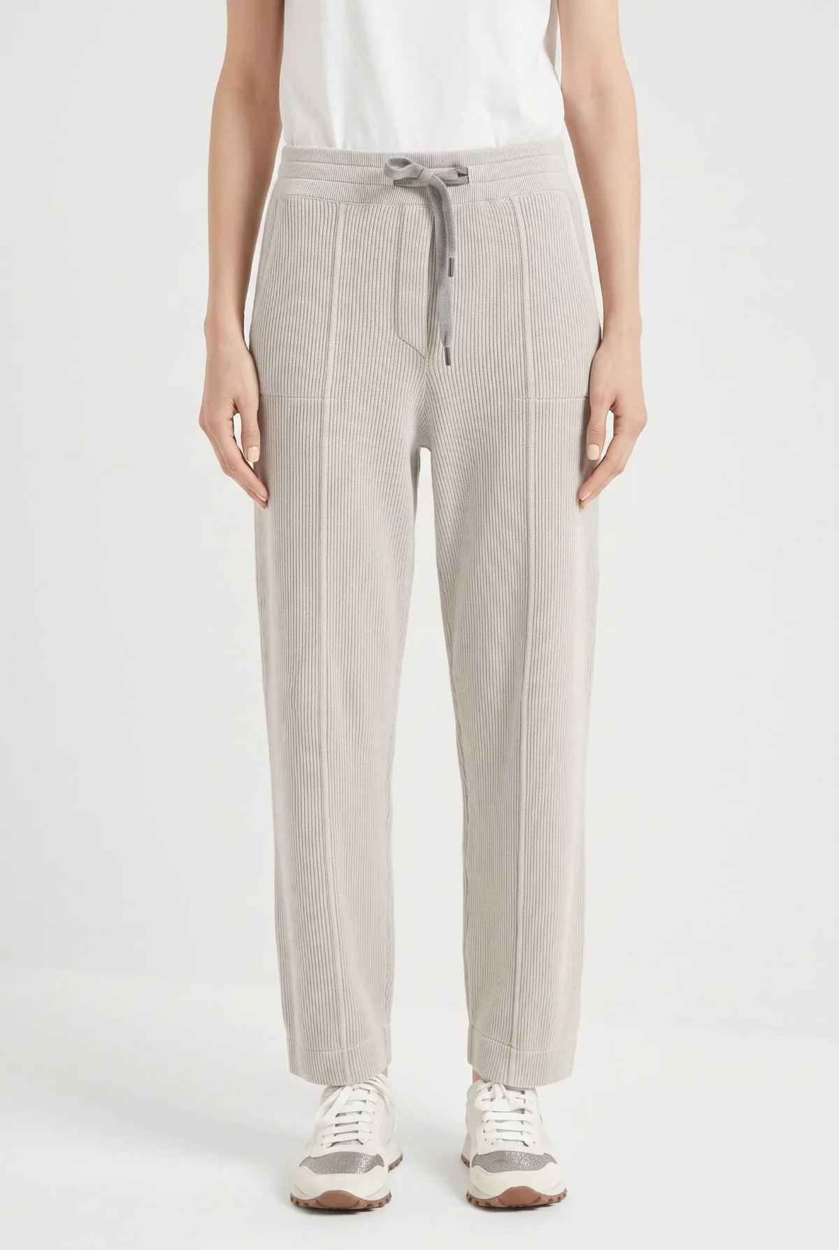 Brunello Cucinelli Ribbed Cotton Trousers by BRUNELLO CUCINELLI