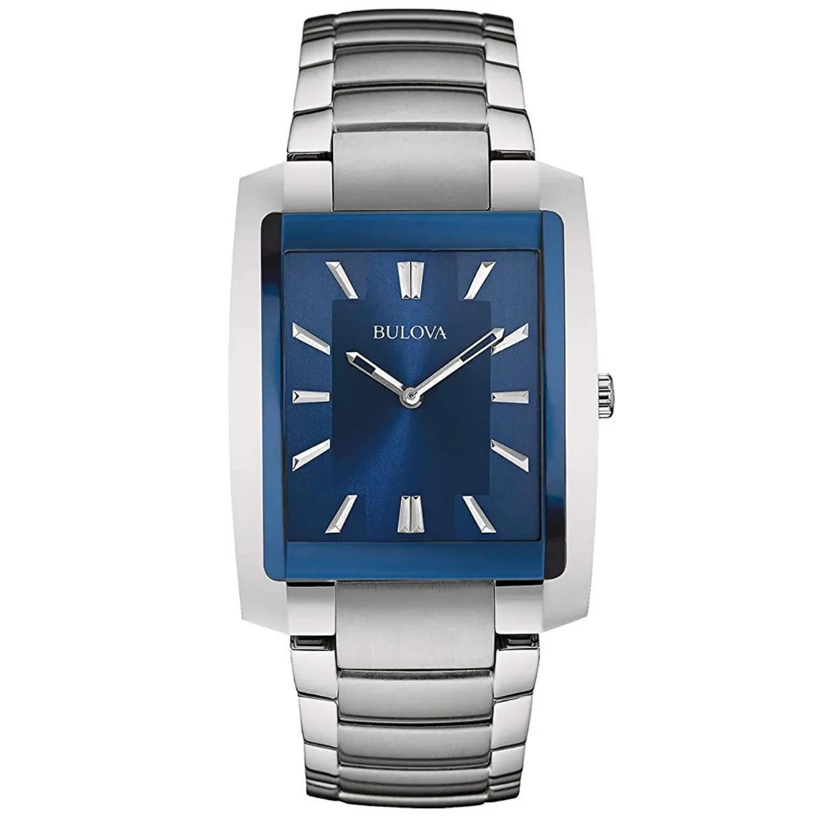 Bulova Stainless Steel Blue Dial Watch by Bulova