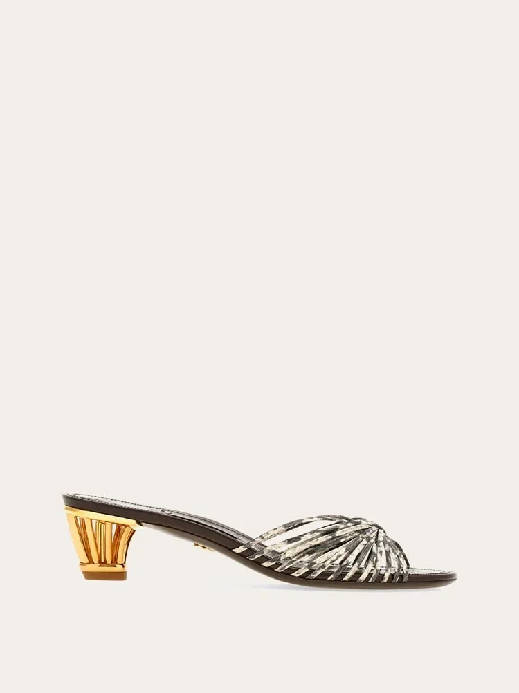 Ferragamo Woven Leather Kitten Heel by Ferragamo