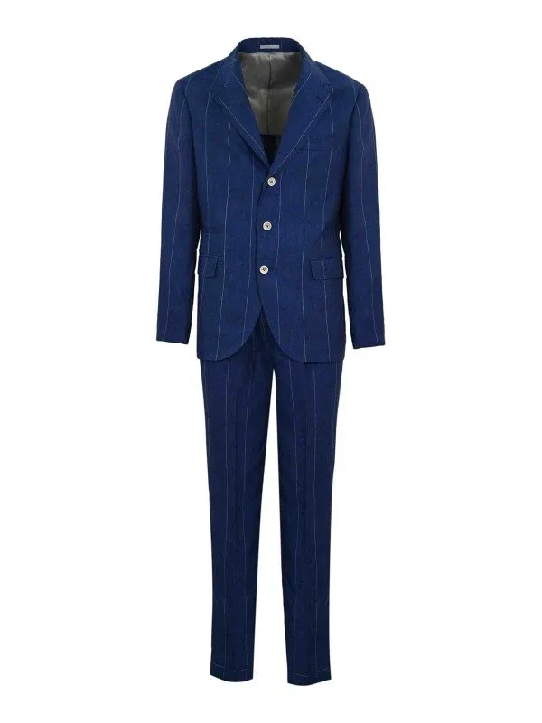 Brunello Cucinelli Pinstripe Linen Pant Suit by BRUNELLO CUCINELLI