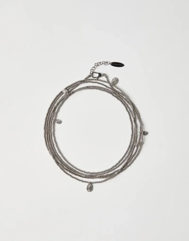 Smoked Palladium Layered Necklace by BRUNELLO CUCINELLI