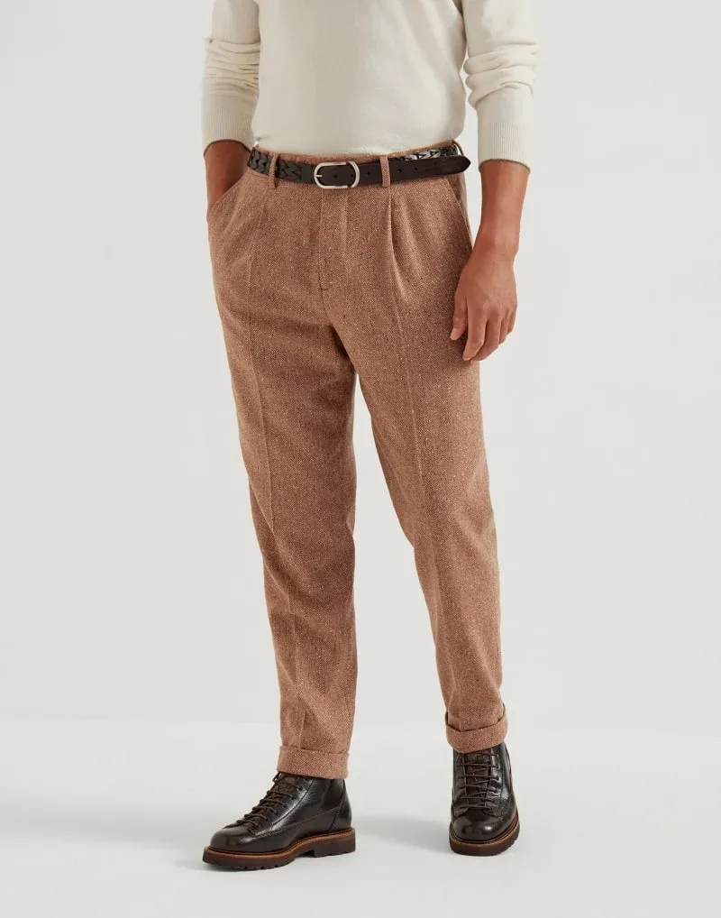 Wool Blend Pleated Trousers by BRUNELLO CUCINELLI