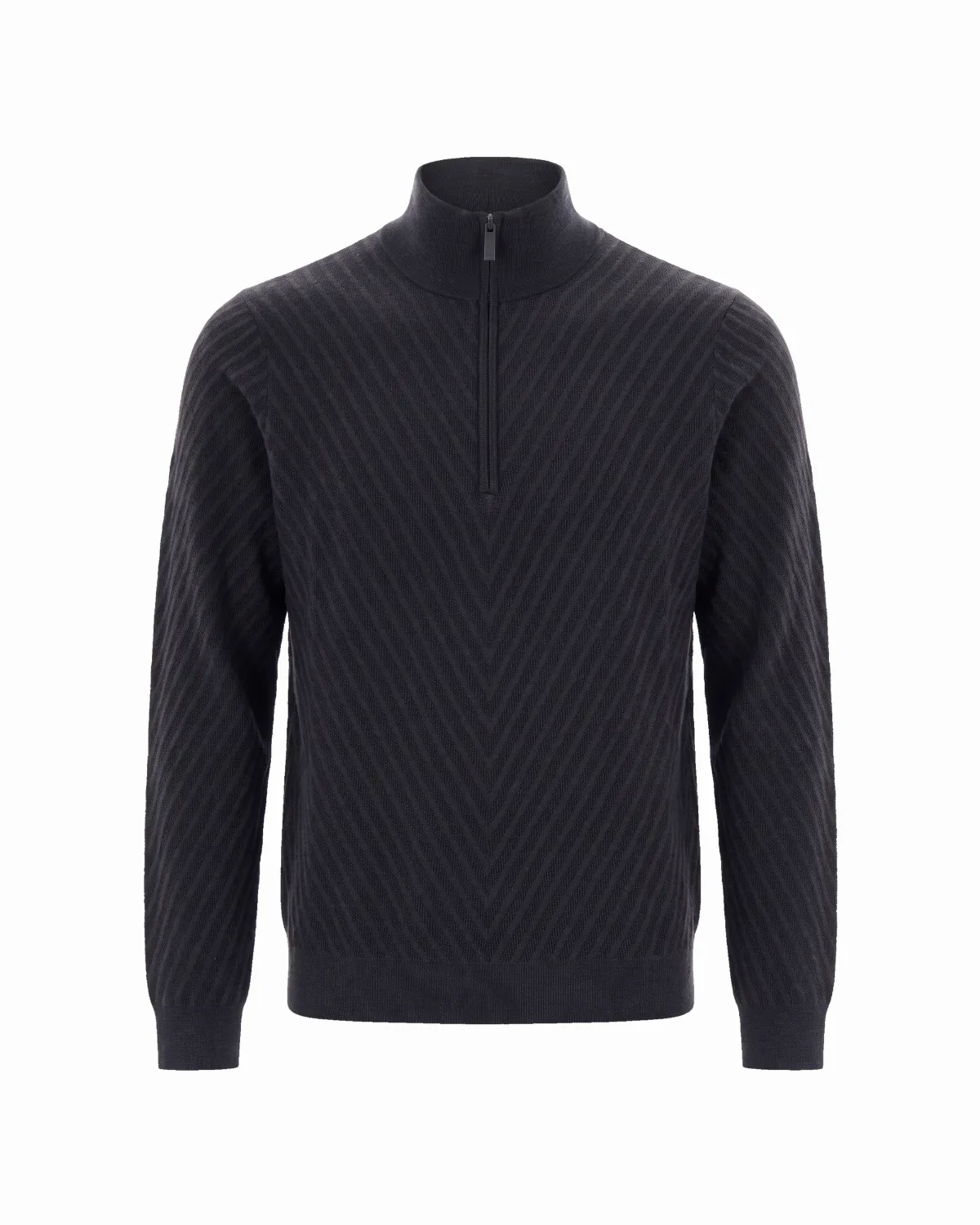 Geometric Chevron Half-Zip Sweater by Emporio Armani