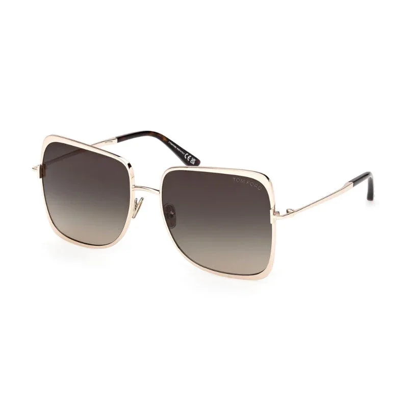FT1319 Square Metal Frame Sunglasses by Tom Ford