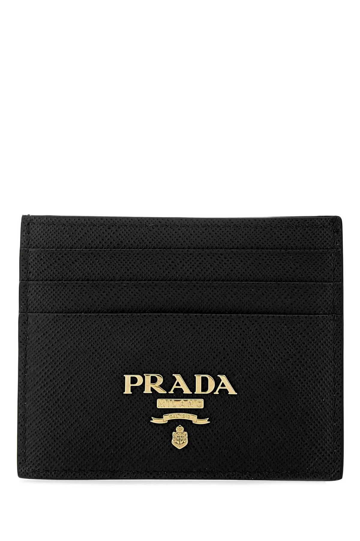 Textured Vitello Leather Card Case by Prada