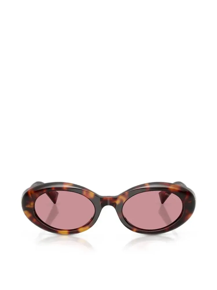 MUB09S Oval Tortoiseshell Sunglasses by Miu Miu Eyewear