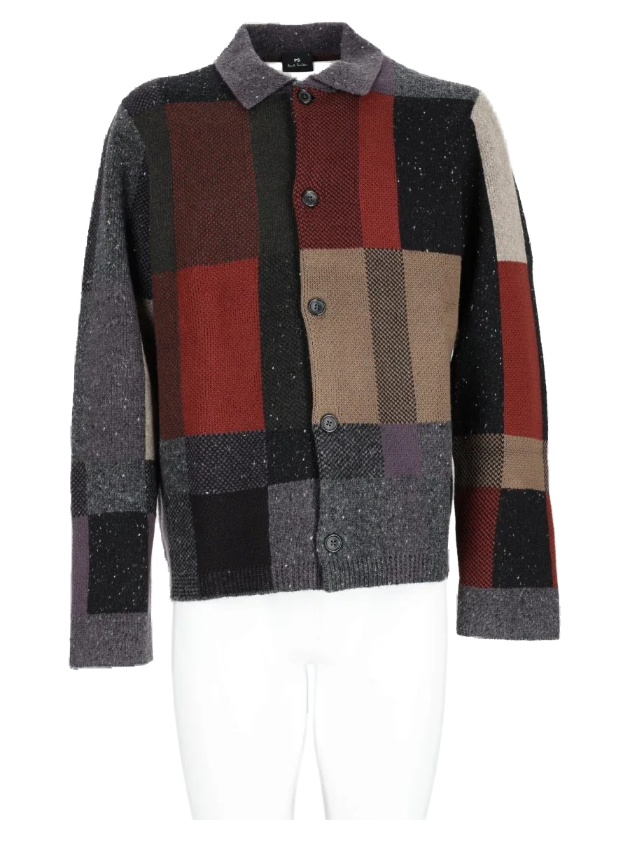 Patchwork Wool-Cotton Knit Cardigan by PS Paul Smith