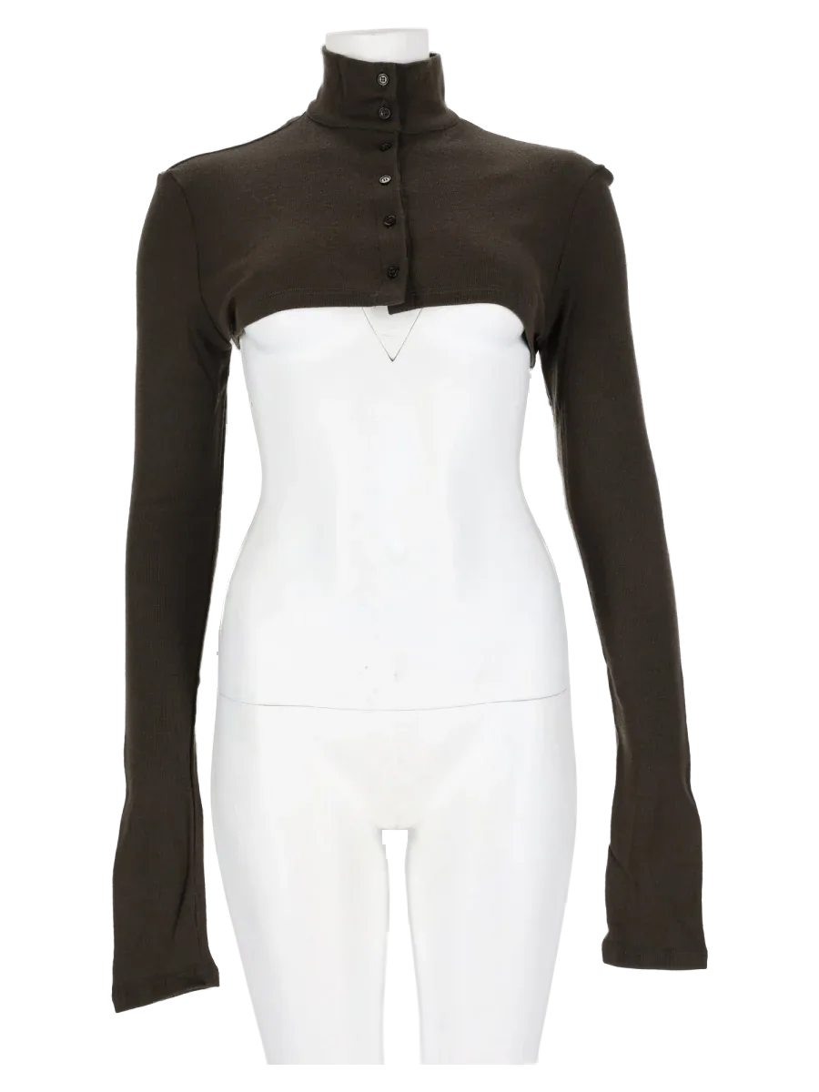 Virgin Wool Button-Front Cardigan by Alysi