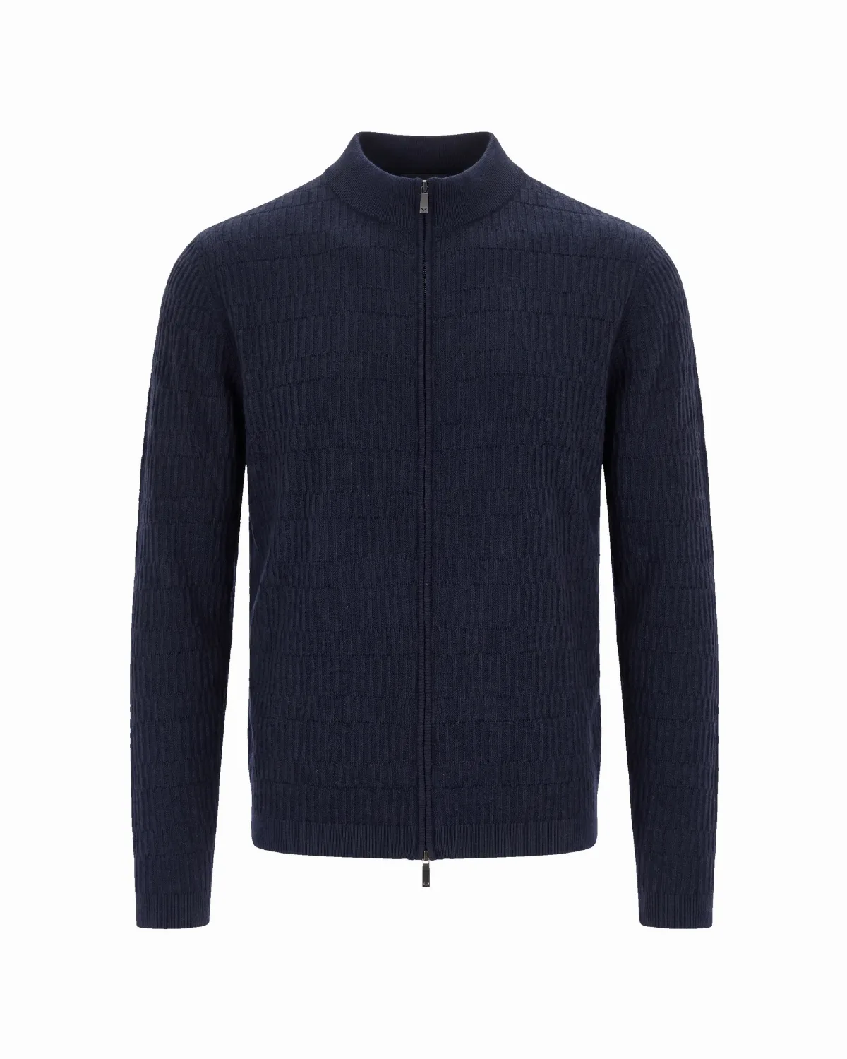 Fancy Stitch Virgin Wool Cardigan by Emporio Armani
