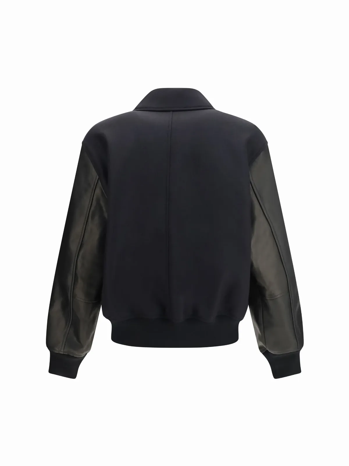 Wool and Leather Colorblock Jacket by Bottega Veneta