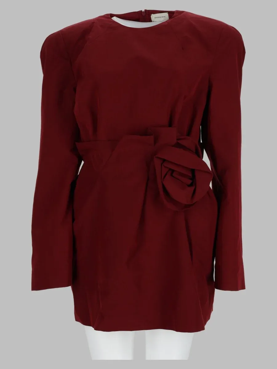 Floral Appliqué Cotton-Silk Mini Dress by Magda Butrym