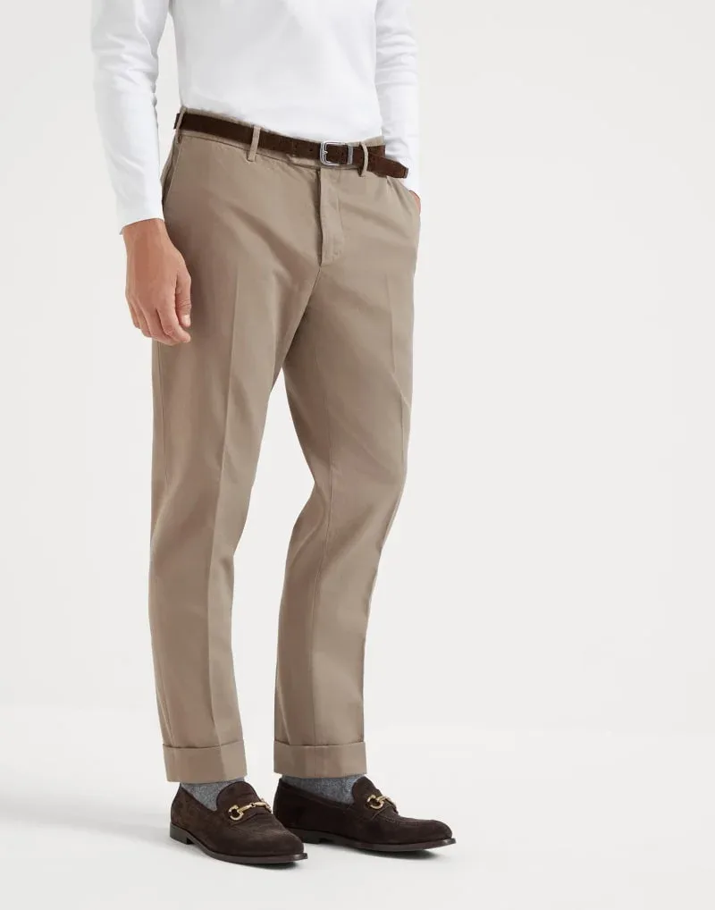 Cotton Straight Leg Trousers by BRUNELLO CUCINELLI