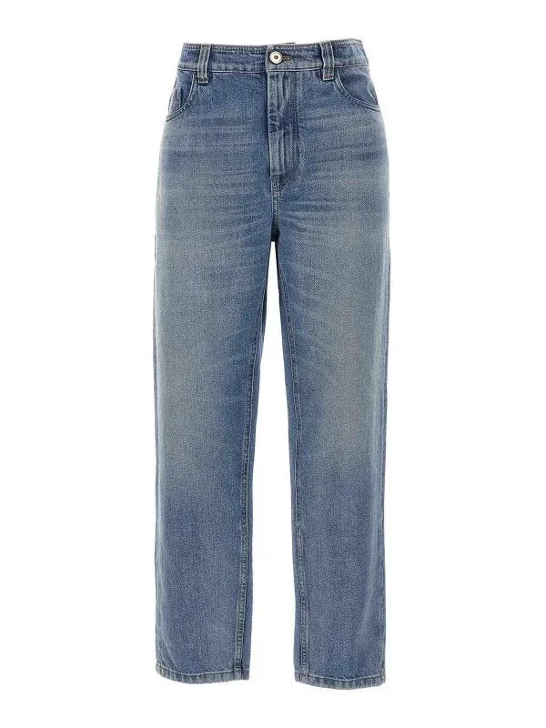 Straight-Leg Denim Jeans