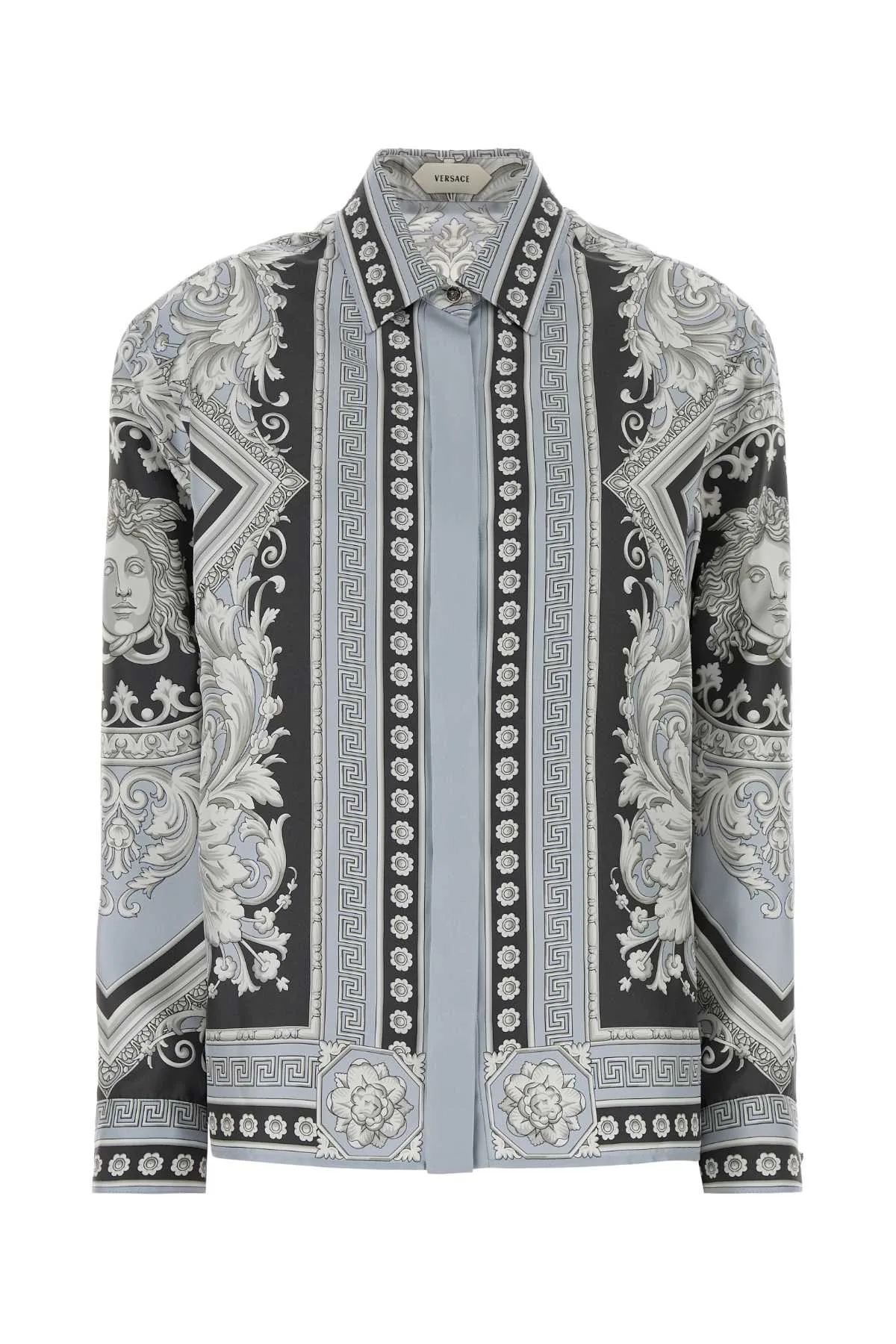 Printed Silk Twill Shirt by Versace