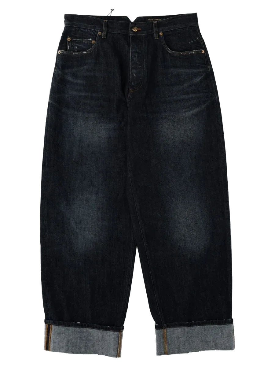 Embroidered-Logo Denim Jeans by Dolce & Gabbana