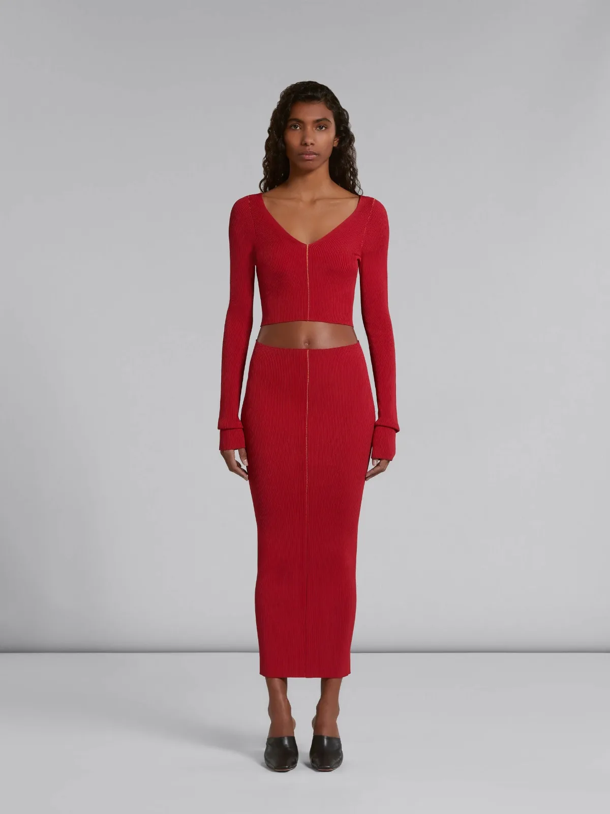 Ribbed Pencil Skirt by Marni