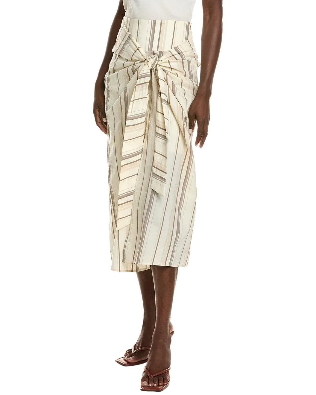 Striped Wrap Skirt by BRUNELLO CUCINELLI