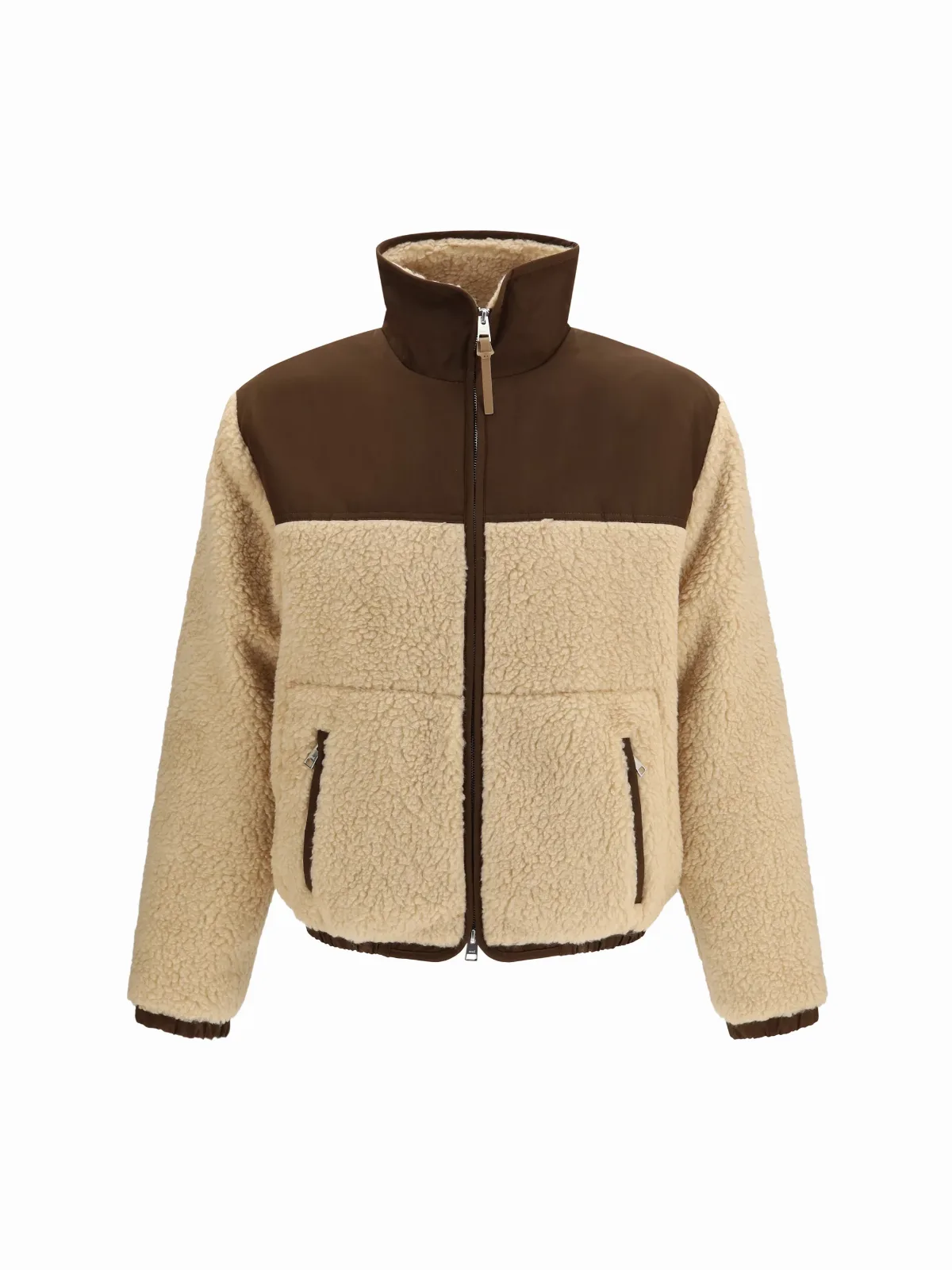 Fleece and Nylon Panelled Jacket by AMI Paris
