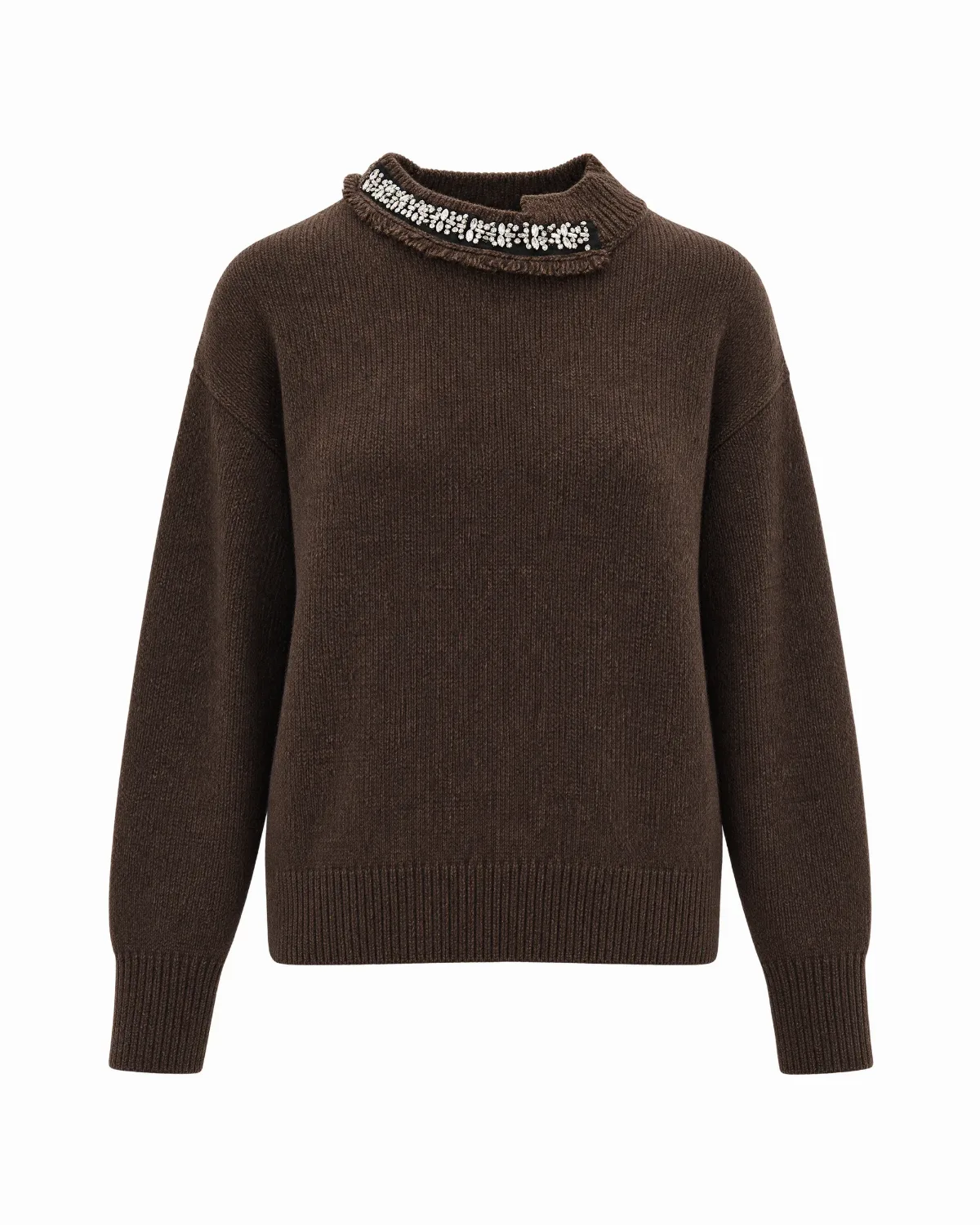 Crystal-Embellished Turtleneck Sweater by Liu Jo