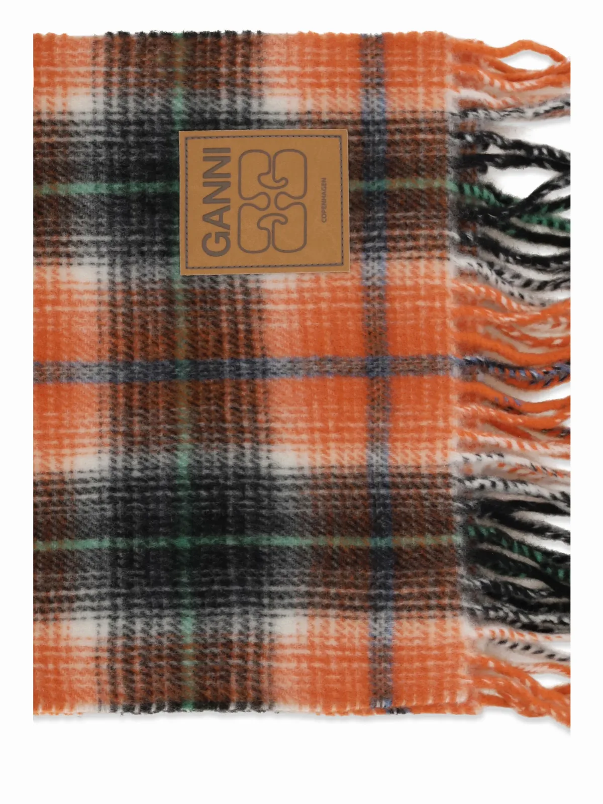 Checked Wool Scarf by Ganni