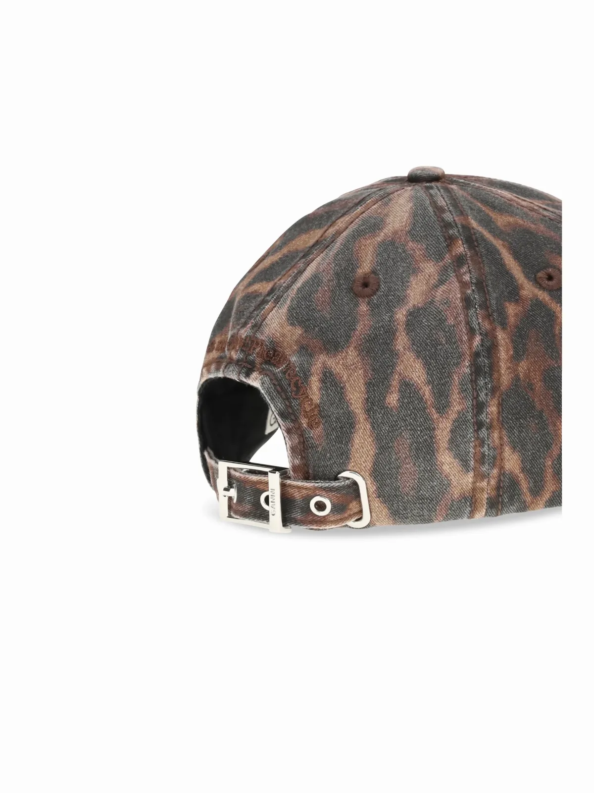 Ocelot Leopard Organic Cotton Baseball Cap by Ganni