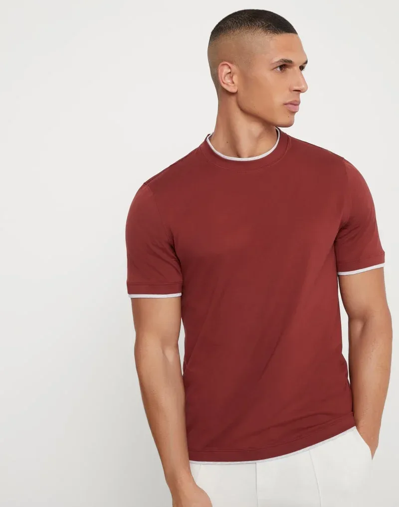 Cotton-Blend Crew Neck T-Shirt by BRUNELLO CUCINELLI