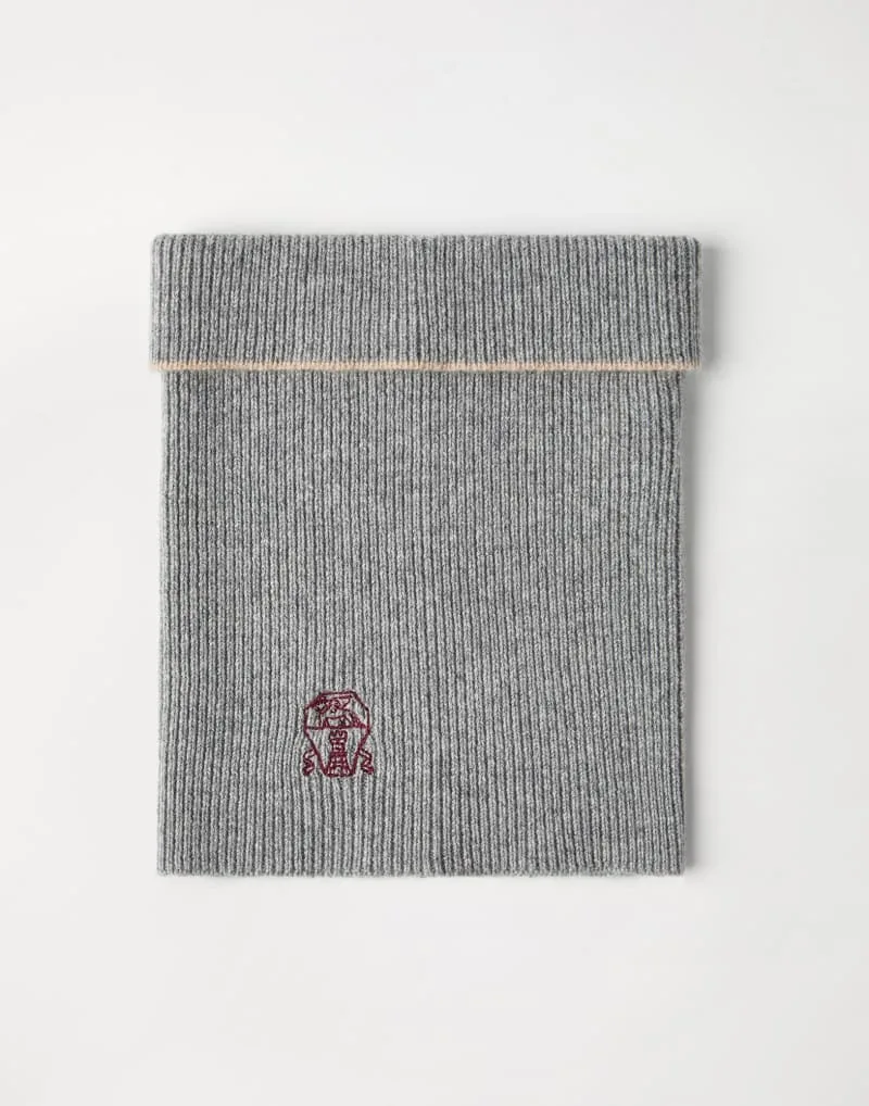 Ribbed Wool Knit Scarf by BRUNELLO CUCINELLI