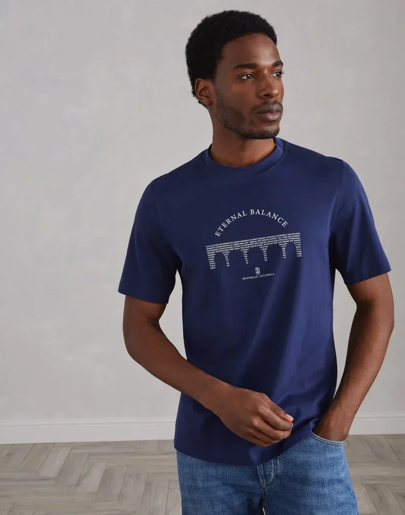 Graphic Cotton T-Shirt by BRUNELLO CUCINELLI