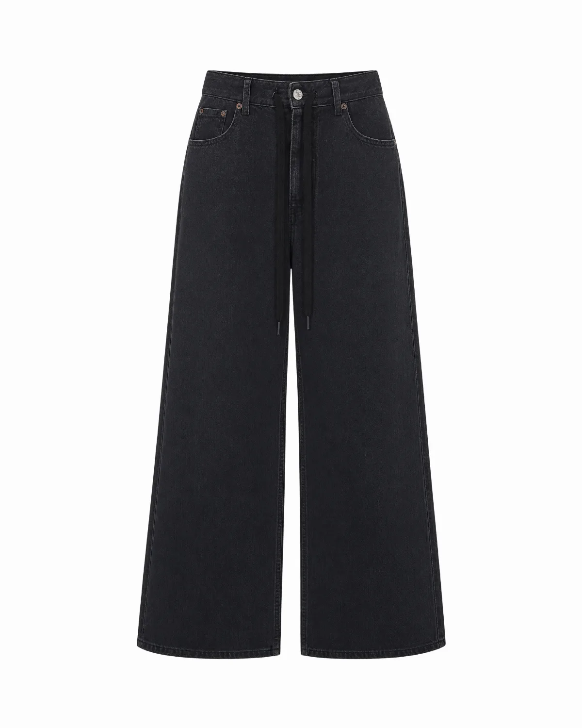 Wide-Leg Drawstring Jeans by MM6 Maison Margiela