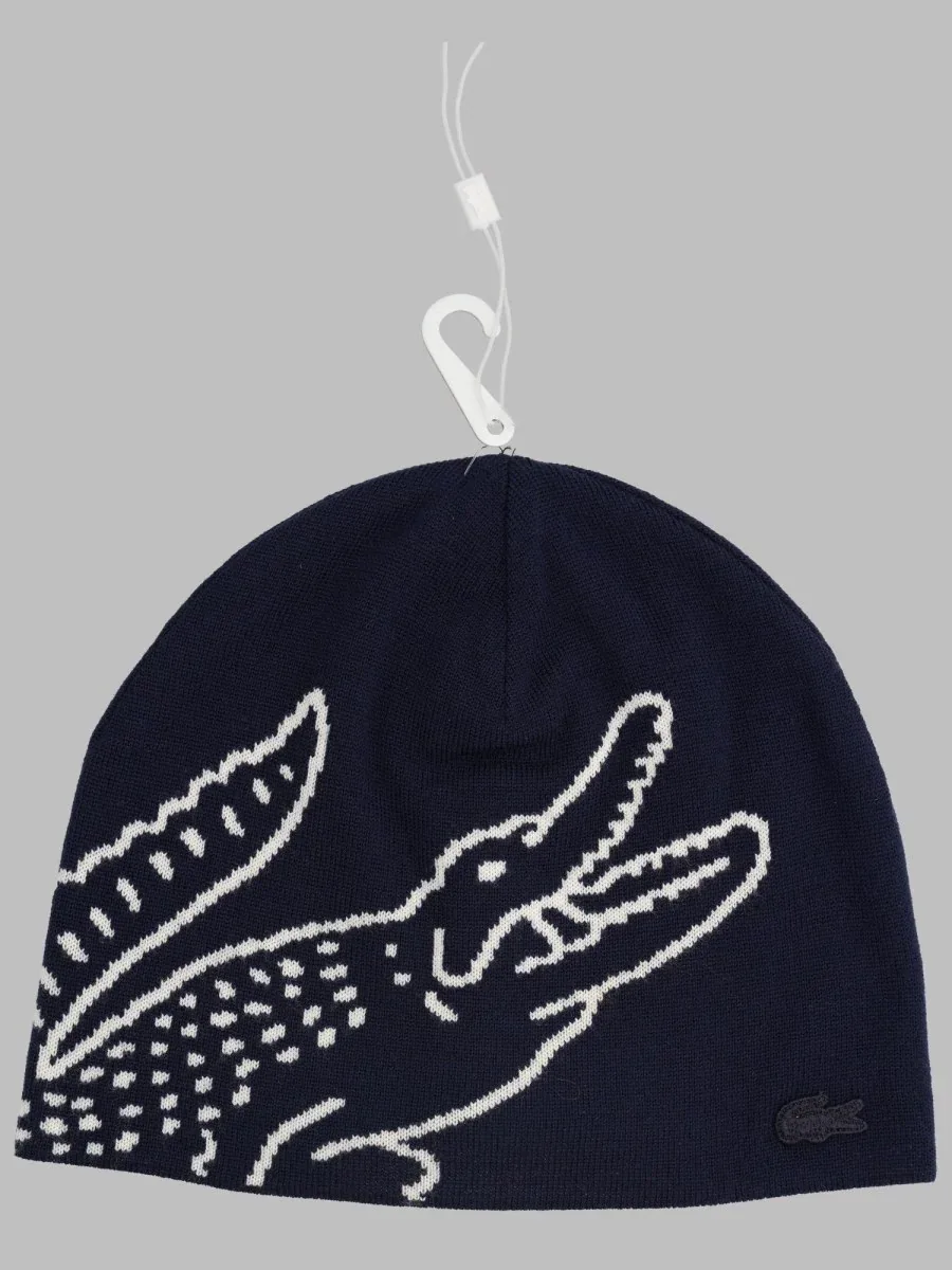 Jacquard Crocodile Wool Beanie by Lacoste