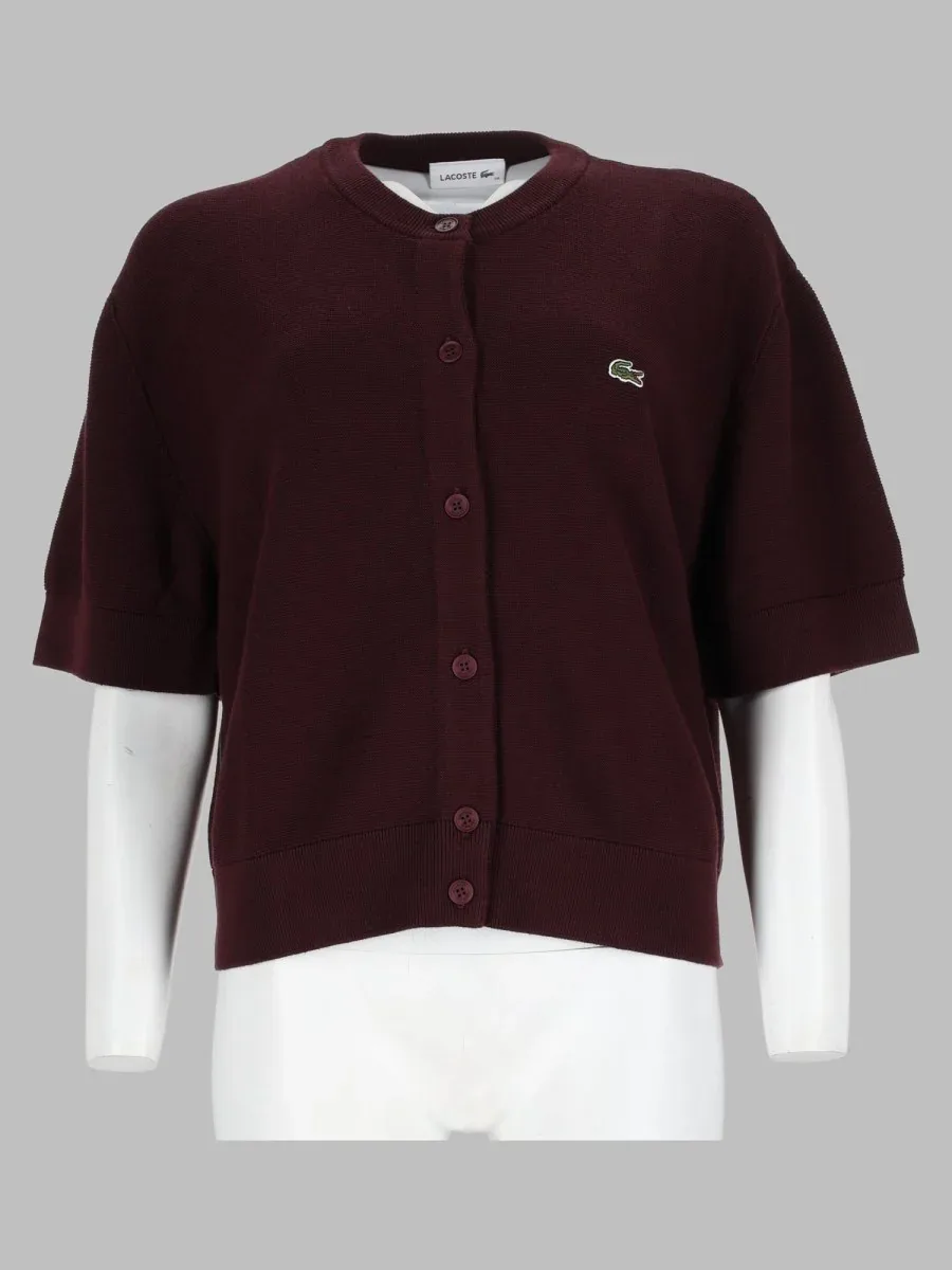 Cotton Merino Wool Blend Cardigan by Lacoste