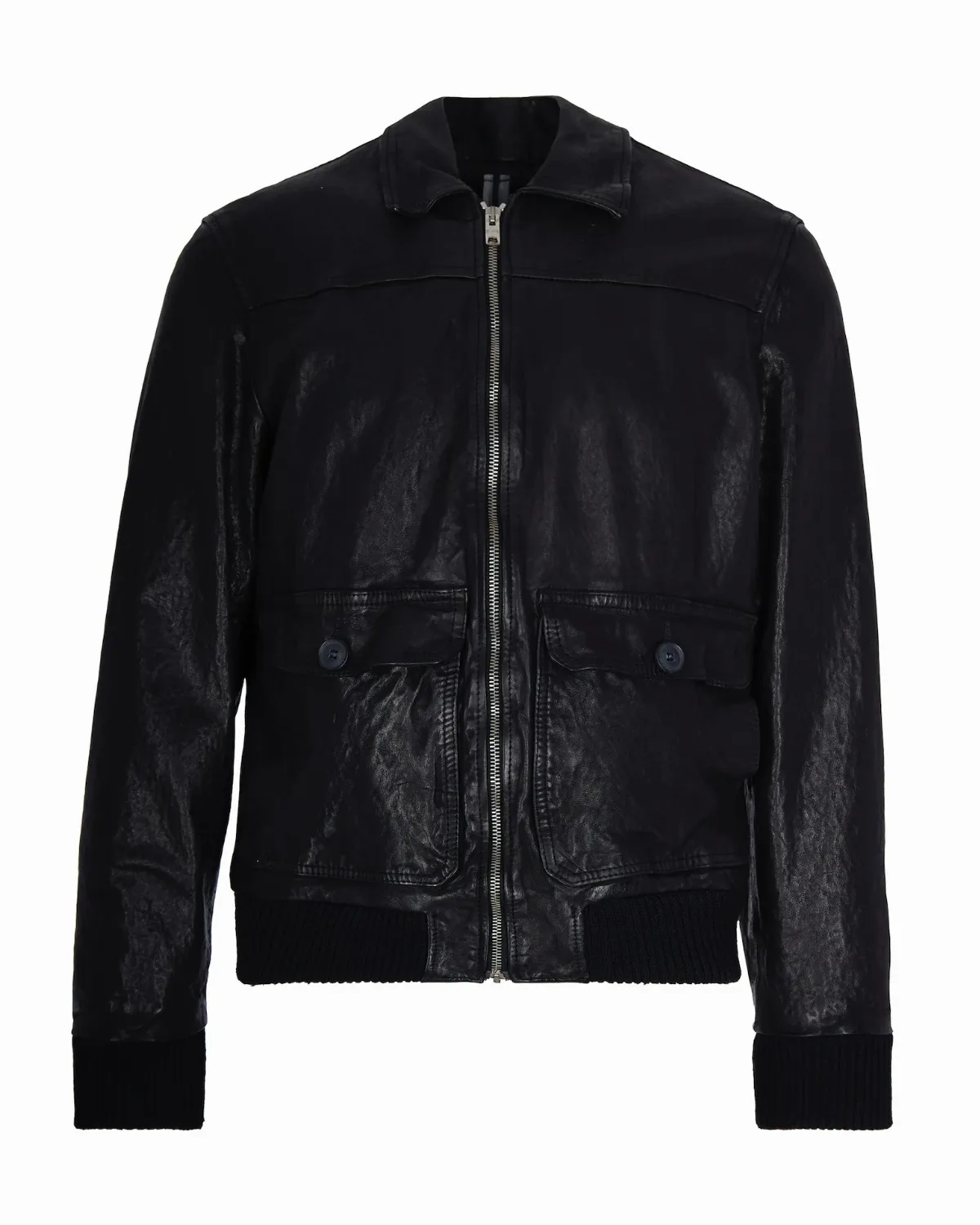 Genuine Leather Bomber Jacket by D-Four