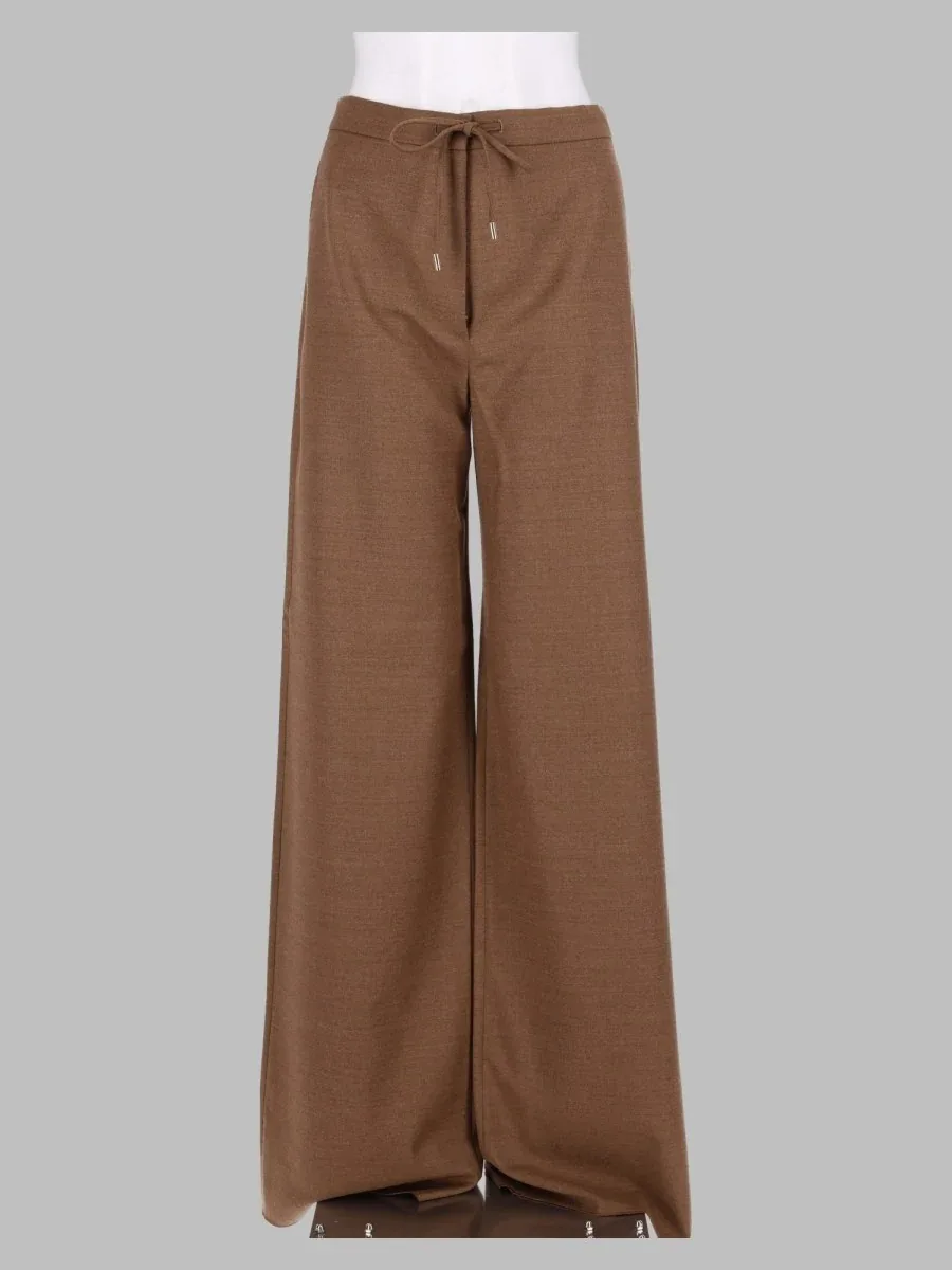 Virgin Wool Flannel Jogger Trousers by Max Mara