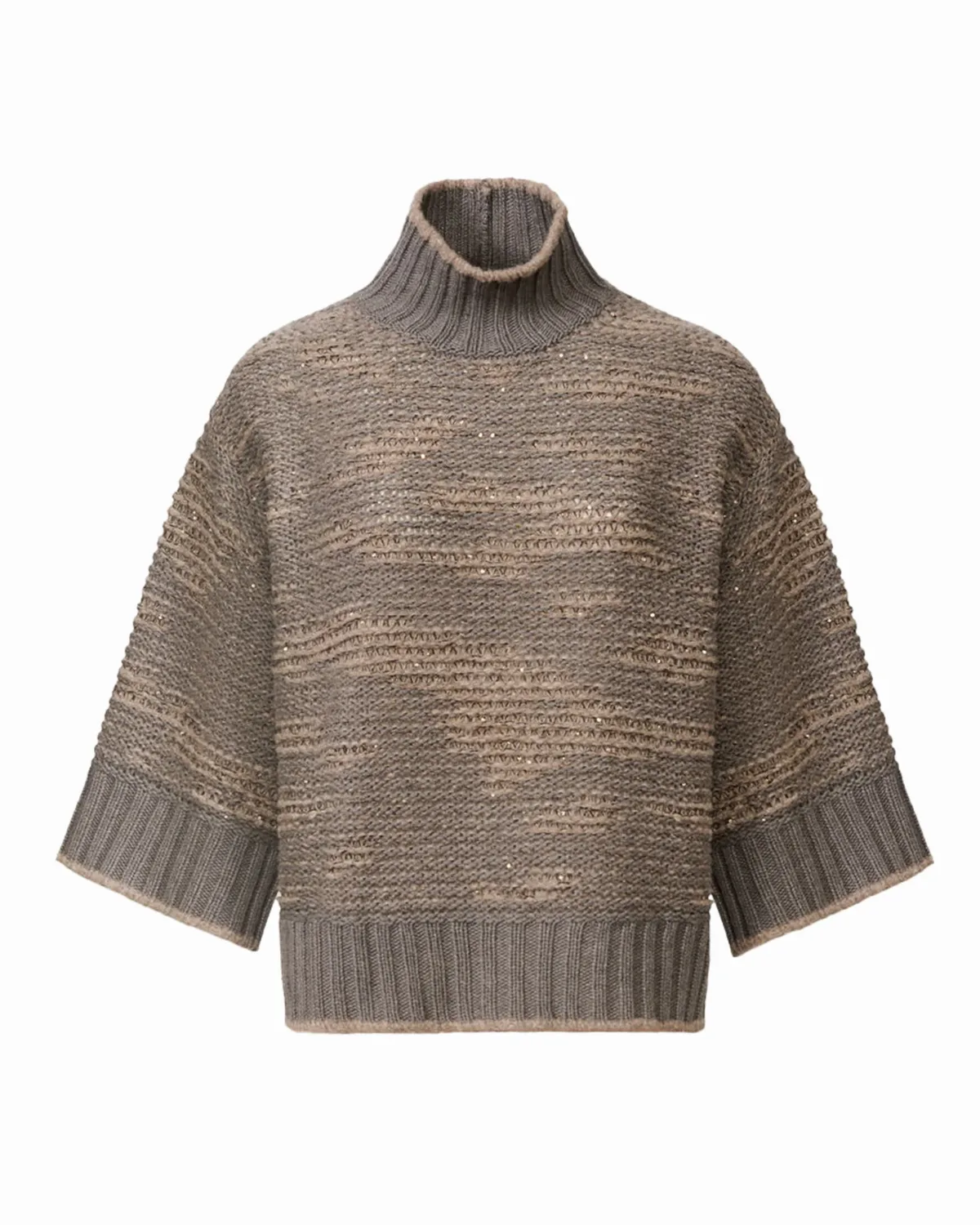 High-Neck Wool with Sequins Sweater by Fabiana Filippi