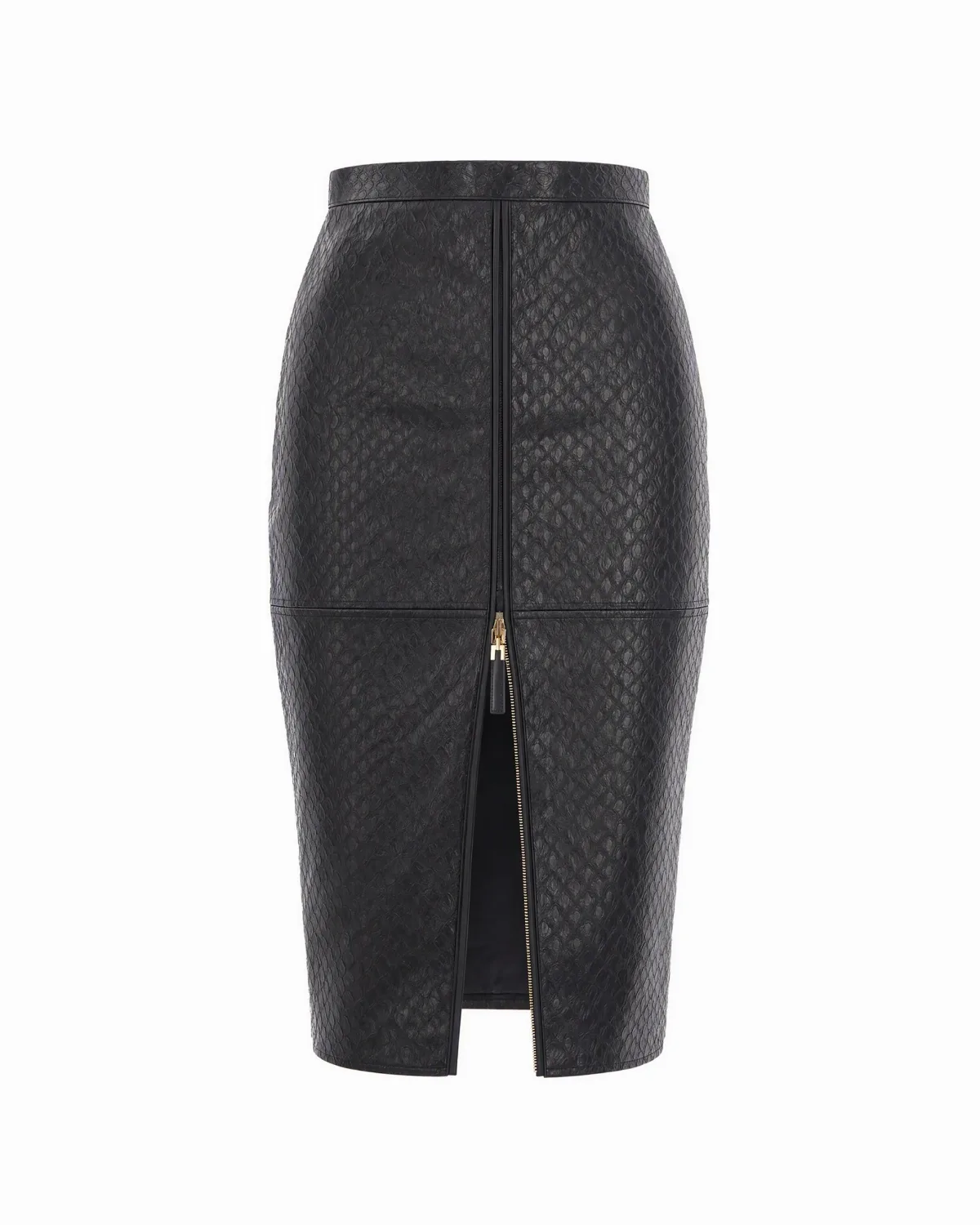 Faux Leather Scale-Texture Skirt by Elisabetta Franchi