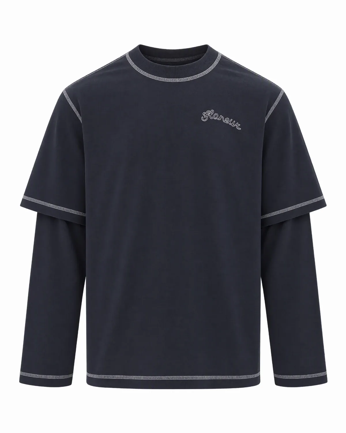 Layered Long-Sleeve Cotton Sweater by FlâNeur