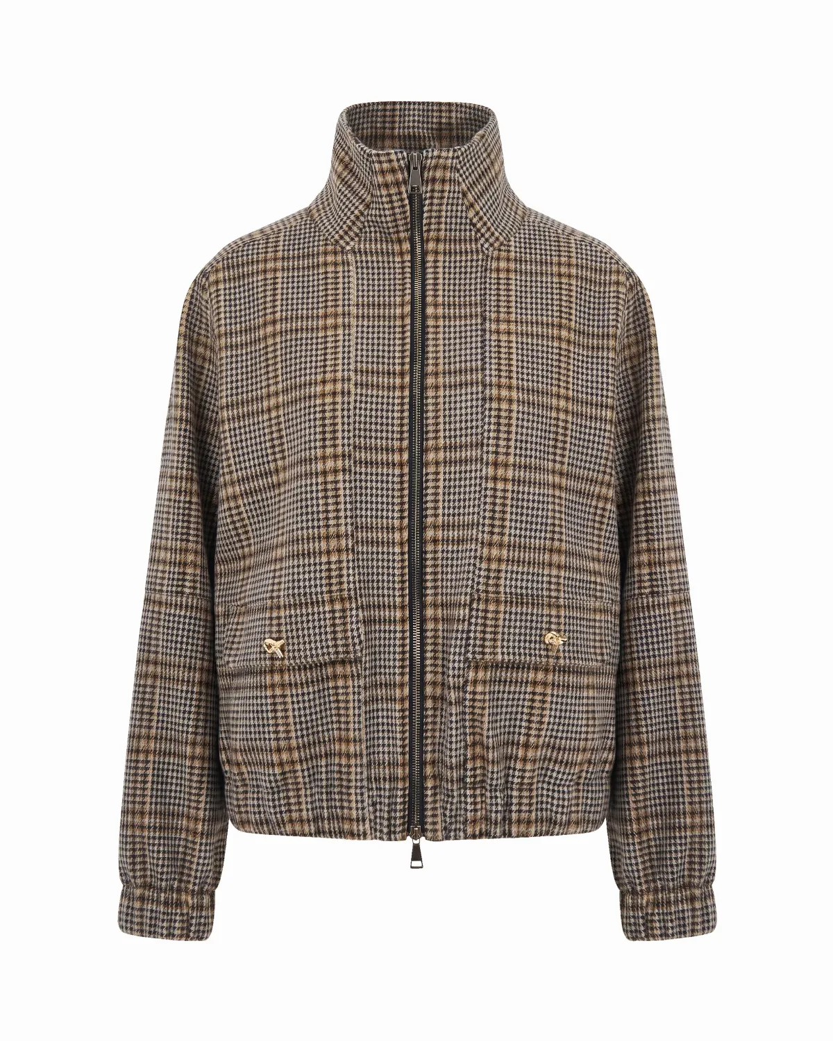 Checked Jersey Wool Bomber Jacket by Fabiana Filippi