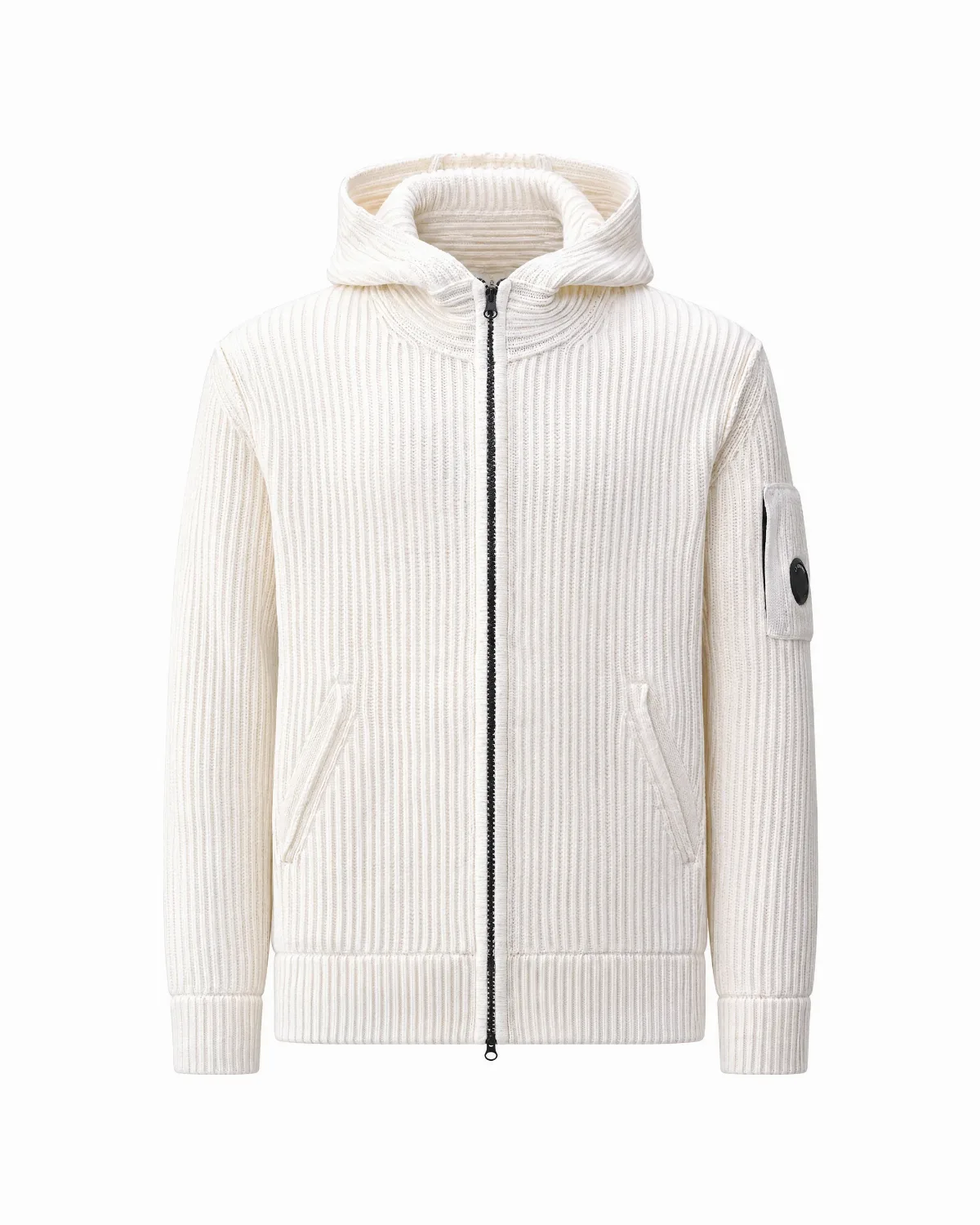 Wool Blend Knit Hooded Sweatshirt by C.P. Company
