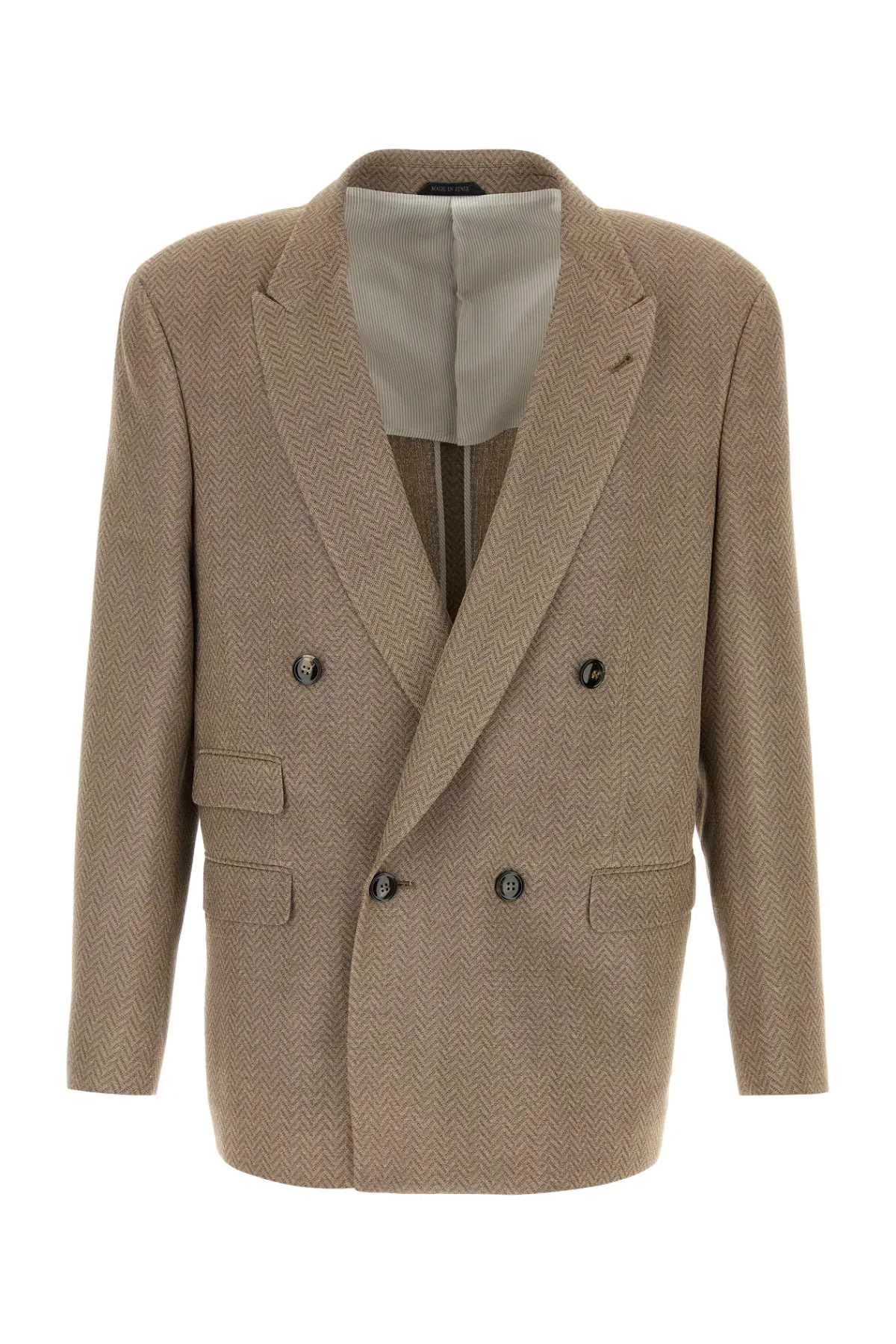 Herringbone Silk Blazer by Giorgio Armani