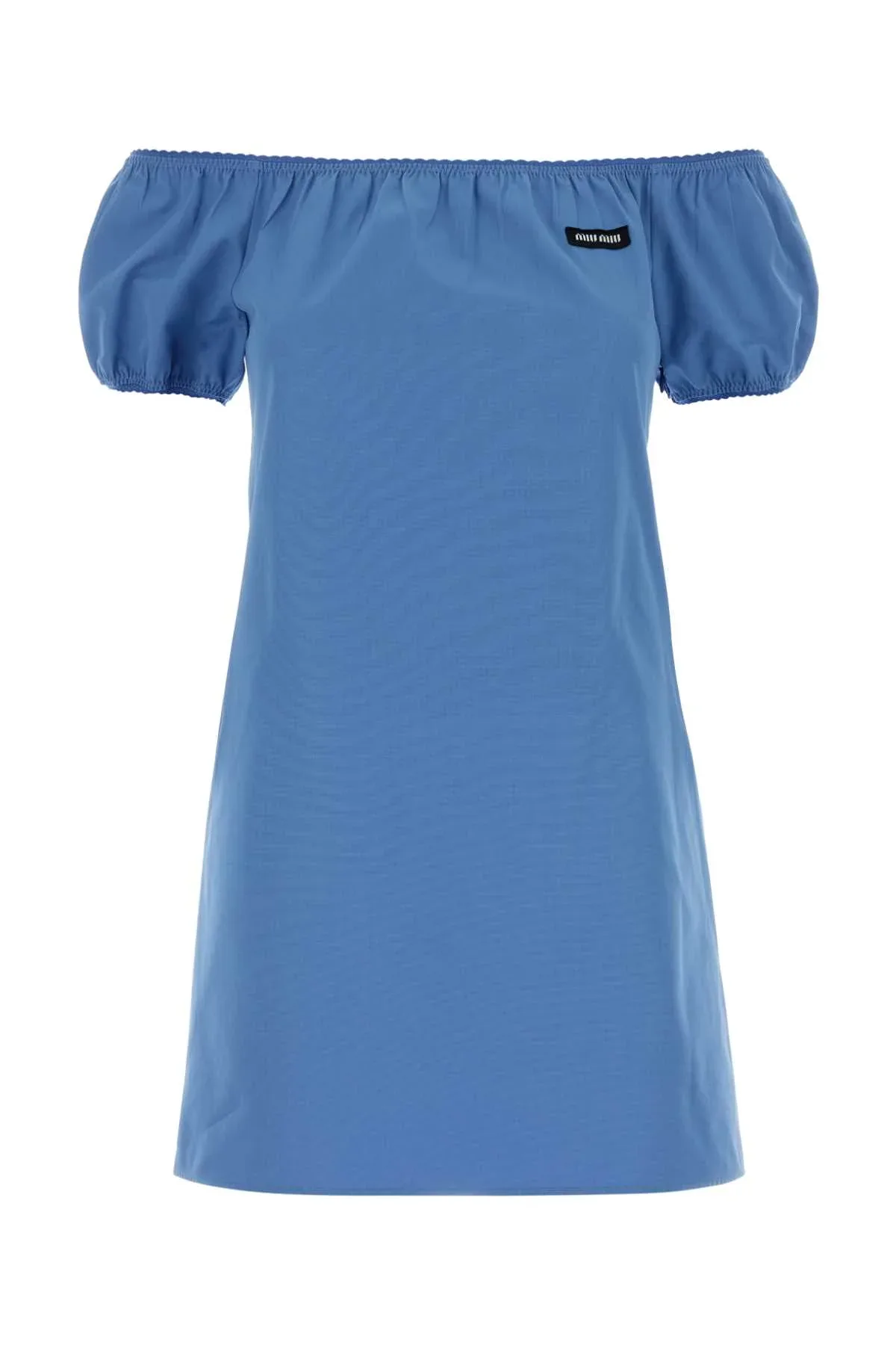 Poplin Off-Shoulder Mini Dress by Miu Miu