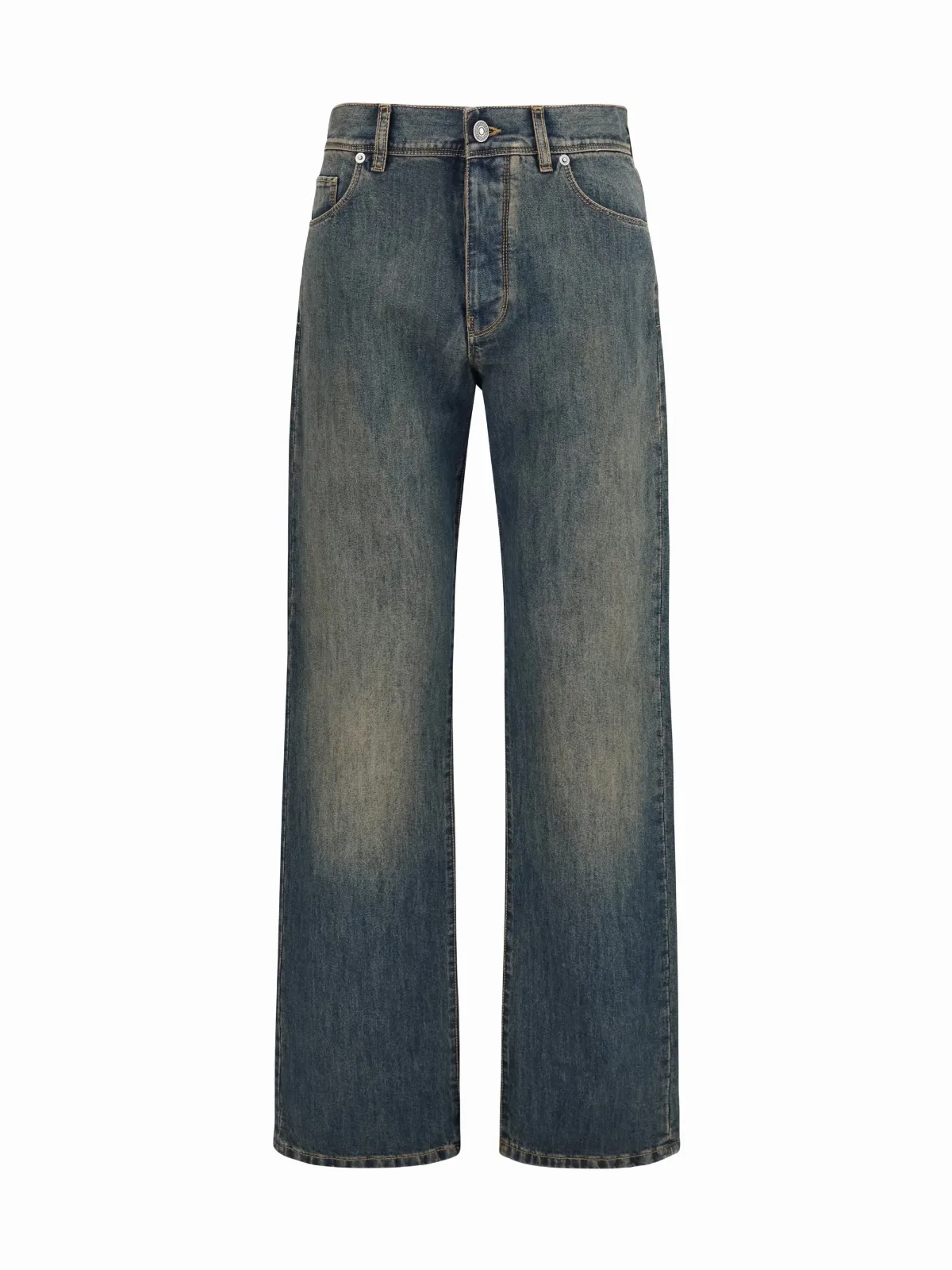 Vintage-Effect Denim Jeans