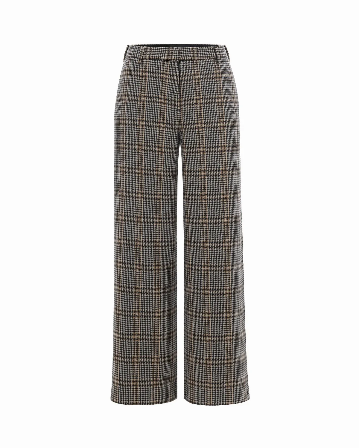 Check Jacquard Wide-Leg Trousers