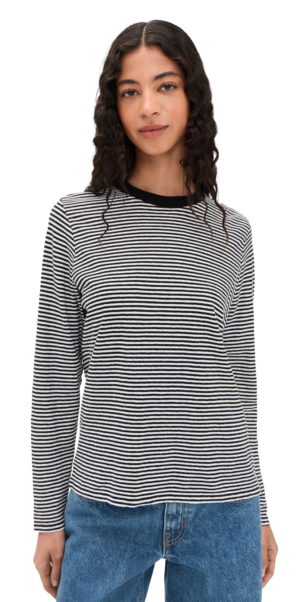 Mini Stripe Long Sleeve Tee by Clare V.