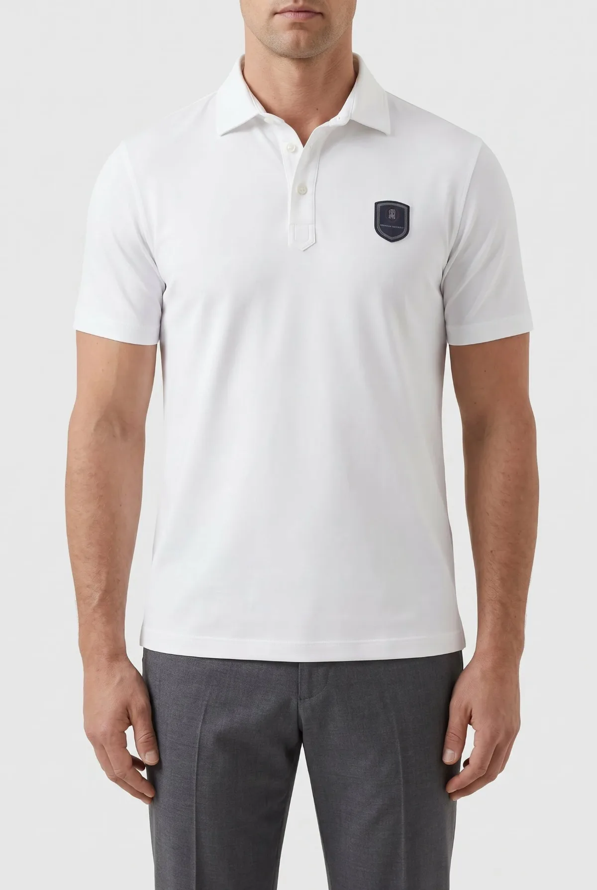 Stretch Cotton Polo Shirt by BRUNELLO CUCINELLI
