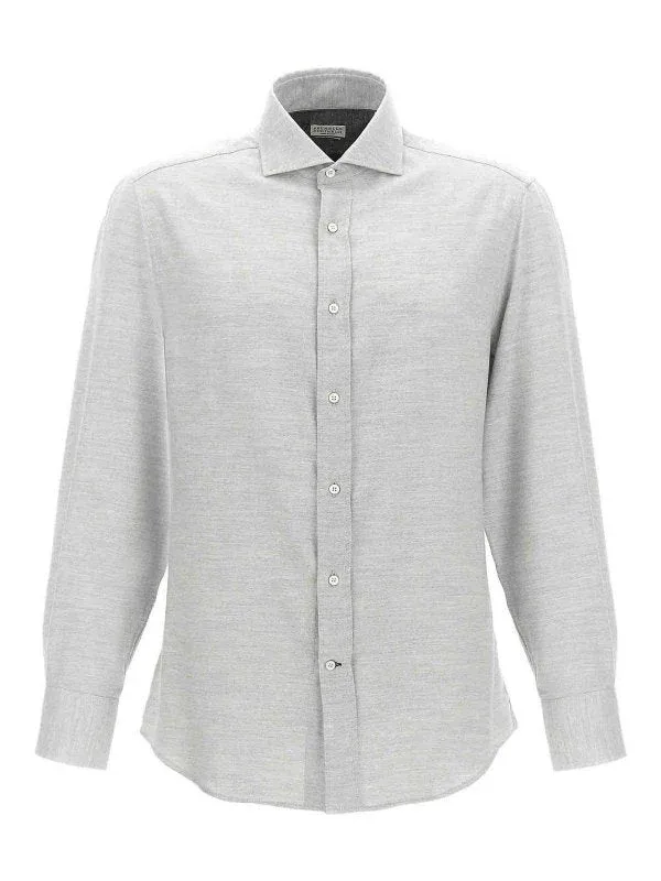 Cotton Lyocell Blend Shirt by BRUNELLO CUCINELLI