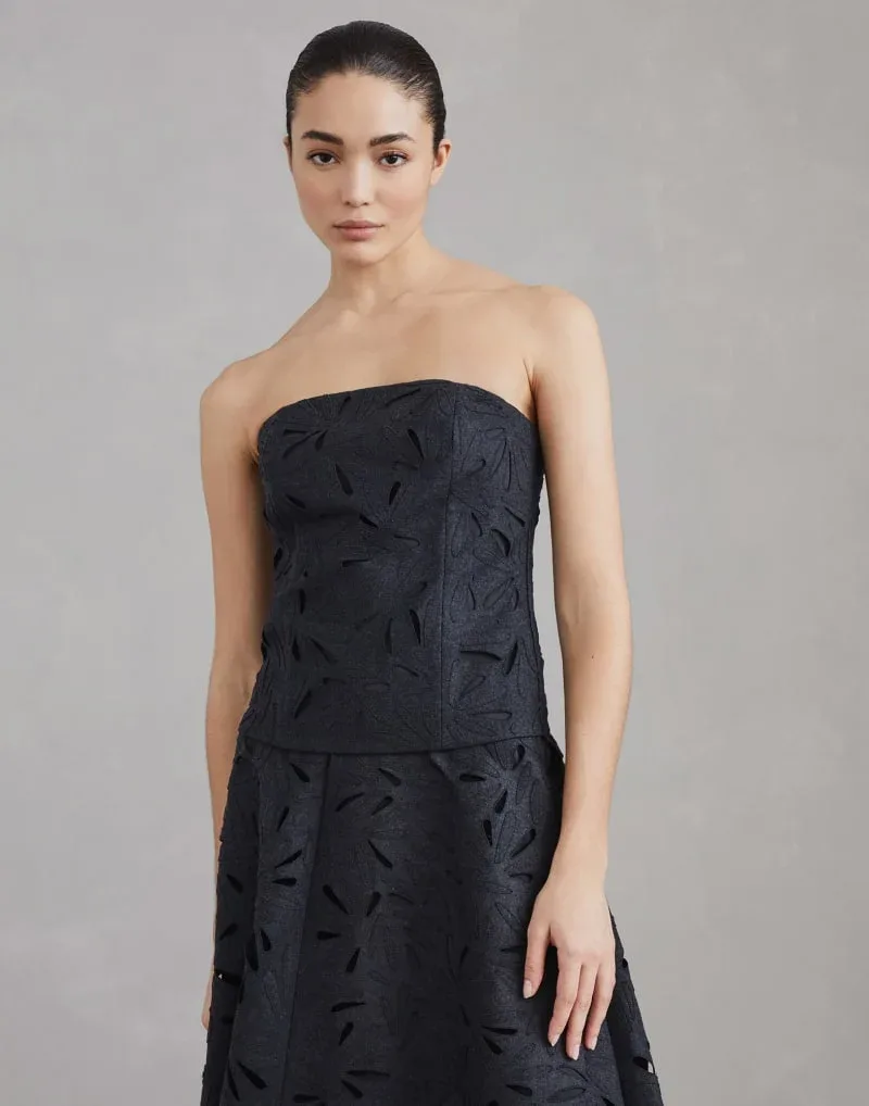 Jacquard Cutout Bustier Top by BRUNELLO CUCINELLI